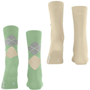 Dwupak skarpetek Burlington Everyday Mix – Quiet Green