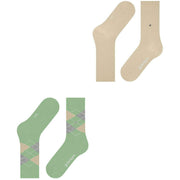 Dwupak skarpetek Burlington Everyday Mix – Quiet Green