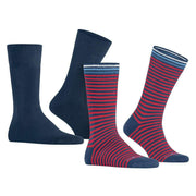 Burlington Everyday Stripe 2-Pack Socks - Blue Mirage