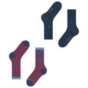 Burlington Everyday Stripe 2-Pack Socks - Blue Mirage