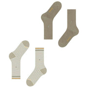 Burlington Everyday Stripe 2-Pack Socks - Kitt Beige