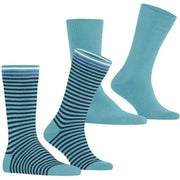 Dwupak skarpetek Burlington Everyday Stripe Mix – niebieski Key Largo