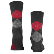 Burlington Manchester Socks - Anthracite Grey/Red