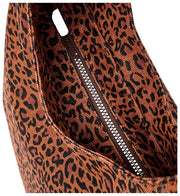 Roka Hoxton Duża torba na ramię z bawełnianego płótna - Mini Leopard Brown