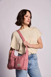 Torba na ramię Hindbag Emile z wieloma kieszeniami - różowy