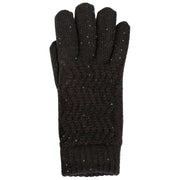 Rękawiczki Dents Chevron Knit z cekinami – czarne