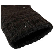 Rękawiczki Dents Chevron Knit z cekinami – czarne