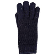 Rękawiczki z cekinami Dents Chevron Knit – granatowe