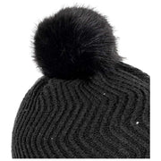 Czapka z pomponem Dents Chevron Pom Pom - czarna