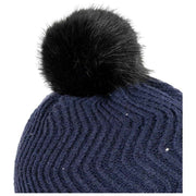 Czapka z pomponem Dents Chevron Pom Pom - granatowa