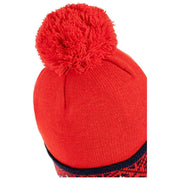 Kapelusz Bobble Dents Fair Isle Brim - Berry Red/Granatowy