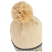 Kapelusz Bobble Dents Fair Isle Brim - beż toffi/szary węgiel drzewny