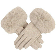 Dents Faux Cuff Gloves - Natural Beige