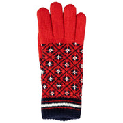 Dziane rękawiczki Dents Jacquard Fair Isle - Berry Red/Granat