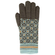 Rękawiczki dzianinowe Dents Jacquard Fair Isle – grafitowoszary/niebieski