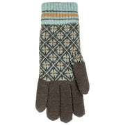 Rękawiczki dzianinowe Dents Jacquard Fair Isle – grafitowoszary/niebieski