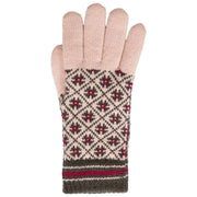 Rękawiczki dzianinowe Dents Jacquard Fair Isle – różowy/szary
