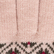 Rękawiczki dzianinowe Dents Jacquard Fair Isle – różowy/szary