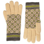 Rękawiczki dzianinowe Dents Jacquard Fair Isle – beż toffi/szary węgiel