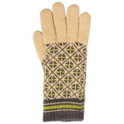 Rękawiczki dzianinowe Dents Jacquard Fair Isle – beż toffi/szary węgiel