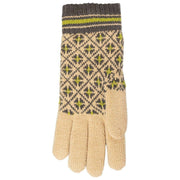 Rękawiczki dzianinowe Dents Jacquard Fair Isle – beż toffi/szary węgiel