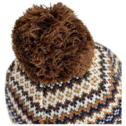 Czapka z pomponem Dents Fair Isle Pom Pom - czekoladowy brąz