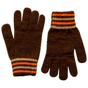 Rękawiczki Dents Knitted Stripe Cuff - czekoladowy brąz