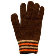 Rękawiczki Dents Knitted Stripe Cuff - czekoladowy brąz