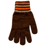 Rękawiczki Dents Knitted Stripe Cuff - czekoladowy brąz