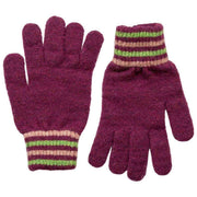 Rękawiczki Dents Knitted Stripe Cuff - Orchid Burgundy