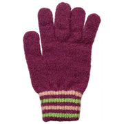 Rękawiczki Dents Knitted Stripe Cuff - Orchid Burgundy