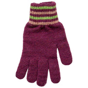 Rękawiczki Dents Knitted Stripe Cuff - Orchid Burgundy