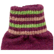 Rękawiczki Dents Knitted Stripe Cuff - Orchid Burgundy
