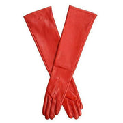 Dents Mia Single-Point Long Above-Elbow Lined Leather Gloves - Chilli Red