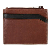 Dents Severn Leather RFID Blocking Card Holder - Dark Tan/Black