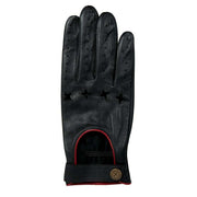 Dents The Suited Racer Hourglass Touchscreen Leather Driving Gloves - Black/Berry