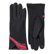 Dents Zebra Print Touchscreen Velour-Lined Gloves - Black