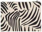 Torebka na ramię Ema Średnia zapinana na zamek kieszonka - kremowa zebra