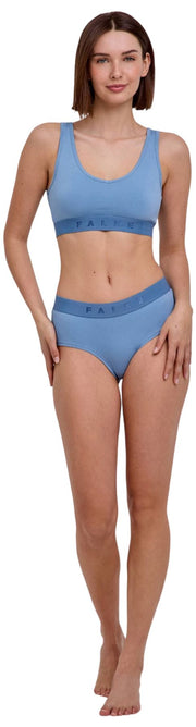 Dwupak hipsterskich fig Falke Daily Comfort – niebieski/beżowy