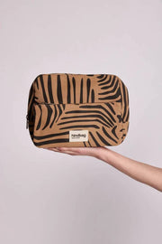 Hindbag Alix Extra Large Kosmetyczka - Cynamonowy Brąz Zebra