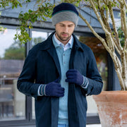 Rękawiczki Dents Salcombe Rib Knit - granatowe