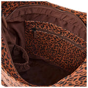 Roka Hoxton Duża torba na ramię z bawełnianego płótna - Mini Leopard Brown