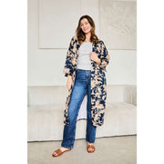 Długie kimono Elie Beaumont Serendipity - Midnight Blossom Blue