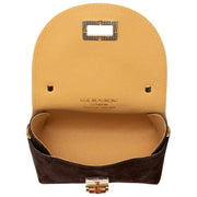 Mini torba bambusowa Elie Beaumont Suede - ciemny czekoladowy brąz