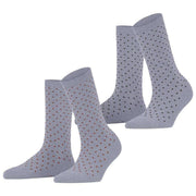 Esprit Fine Dot 2 Pack Socks - Blue Fog