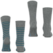 Esprit Fine Stripe 2 Pack Socks - Marengo Grey