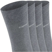 Esprit Solid 4 Pack Socks - Light Grey Mel