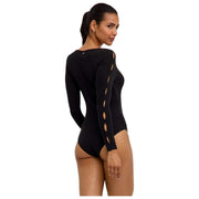 Krótkie body Falke Daily Bateau - czarne