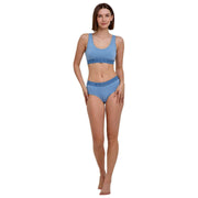 Dwupak hipsterskich fig Falke Daily Comfort – niebieski/beżowy