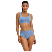 Dwupak biustonosza z gorsetem Falke Daily Comfort Print – beżowy/niebieski